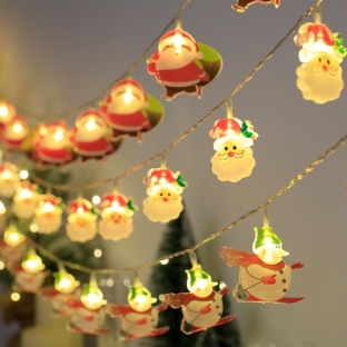 크리스마스 LED 가랜드 전구(산타와 눈사람)