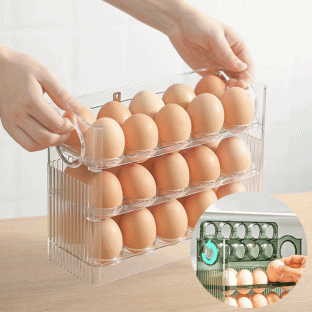 냉장고 계란 자동 보관 3단 트레이 (30구)