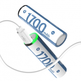 [모락] 런처 USB C타입 충전식 충전 건전지 배터리 충전지 리튬이온 AA 2개입